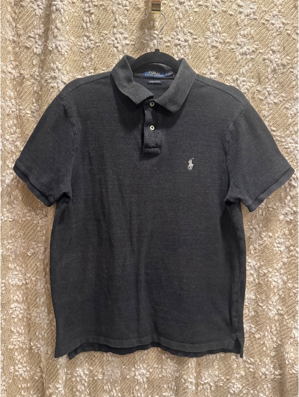 Polo Ralph Lauren Men's Short-Sleeve Shirt  Size L Custom Slim Fit Dark Gray